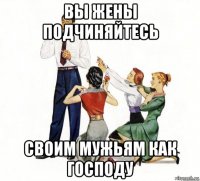 вы жены подчиняйтесь своим мужьям как господу