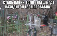 ставь лайки, если знаешь где находится твоя пробабка... 