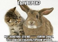 ты уверен? нет, конечно. это же *******. хуй их знает, что у них на субкультурном уровне