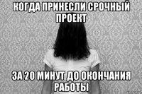 когда принесли срочный проект за 20 минут до окончания работы