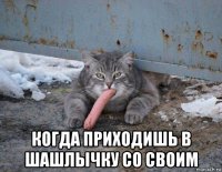 когда приходишь в шашлычку со своим