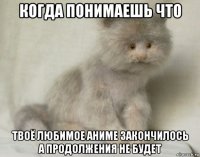 когда понимаешь что твоё любимое аниме закончилось а продолжения не будет