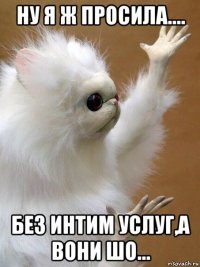 ну я ж просила.... без интим услуг,а вони шо...