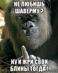 не любишь шаверму ? ну и жри свои блины тогда !