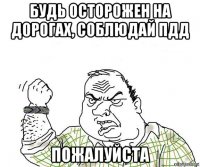 будь осторожен на дорогах, соблюдай пдд пожалуйста