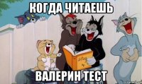когда читаешь валерин тест