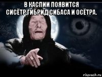 в каспии появится сисётр,гибрид сибаса и осётра. 