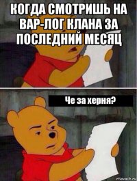 когда смотришь на вар-лог клана за последний месяц 