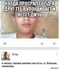 когда просрал голд, а друг тебя упокаивает и несёт дичь 