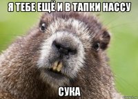 я тебе ещё и в тапки нассу сука