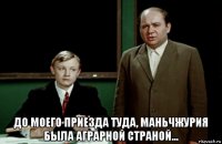  до моего приезда туда, маньчжурия была аграрной страной...