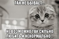 так не бывает... не возможно так сильно любить и ненормально...