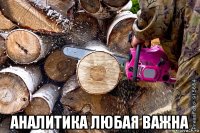  аналитика любая важна