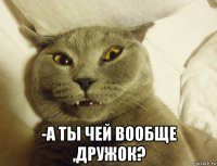  -а ты чей вообще ,дружок?