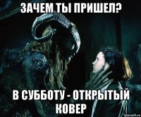 зачем ты пришел? в субботу - открытый ковер
