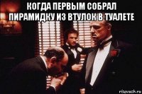 когда первым собрал пирамидку из втулок в туалете 