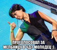  проголосовал за мельницу в чд? молодец :)