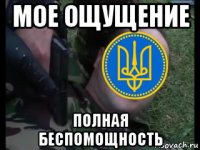 мое ощущение полная беспомощность