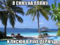 я сижу на пляжу и писюн в руке держу