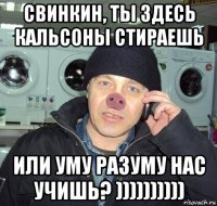 свинкин, ты здесь кальсоны стираешь или уму разуму нас учишь? ))))))))))
