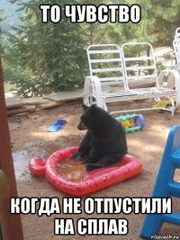 то чувство когда не отпустили на сплав