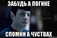 забудь а логике спомни а чуствах