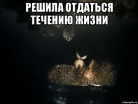решила отдаться течению жизни 