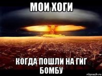 мои хоги когда пошли на гиг бомбу