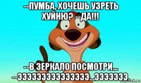 --пумба, хочешь узреть хуйню? --да!!! --в зеркало посмотри... --эээээээээээээээ...эээээээ.