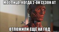моё лицо, когда 2-ой сезон ат отложили ещё на год