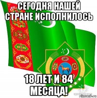сегодня нашей стране исполнилось 18 лет и 84 месяца!