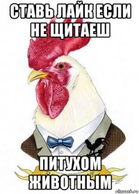 ставь лайк если не щитаеш питухом животным