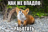 как же впадло работать