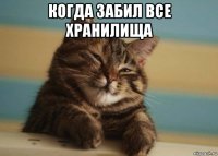 когда забил все хранилища 
