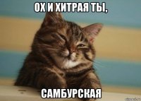 ох и хитрая ты, самбурская
