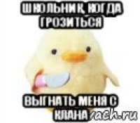 школьник, когда грозиться выгнать меня с клана