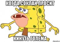 когда соклан просит кинуть голема