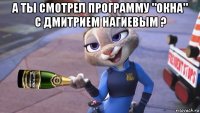а ты смотрел программу "окна" с дмитрием нагиевым ? 