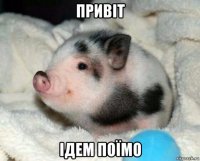 привіт ідем поїмо
