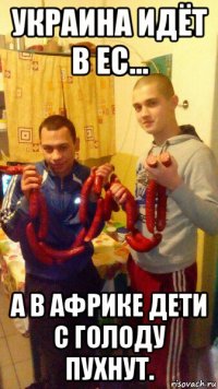 украина идёт в ес... а в африке дети с голоду пухнут.
