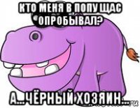 кто меня в попу щас опробывал? а...чёрный хозяин...