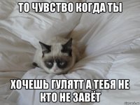 то чувство когда ты хочешь гулятт а тебя не кто не завёт