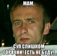 мам, суп слишком горячий! есть не буду!