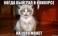 когда выйграл в конкурсе на 1000 монет