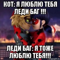 кот: я люблю тебя леди баг !!! леди баг: я тоже люблю тебя!!!