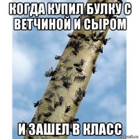 когда купил булку с ветчиной и сыром и зашел в класс