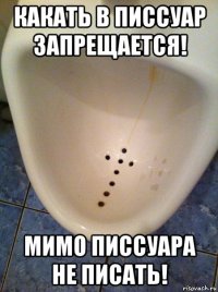 какать в писсуар запрещается! мимо писсуара не писать!