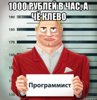 1000 рублей в час, а чё клево 