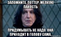 запомните, поттер, мелкую пакость придумывать не надо. она приходит в голову сама.
