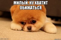милый, ну хватит обижаться 